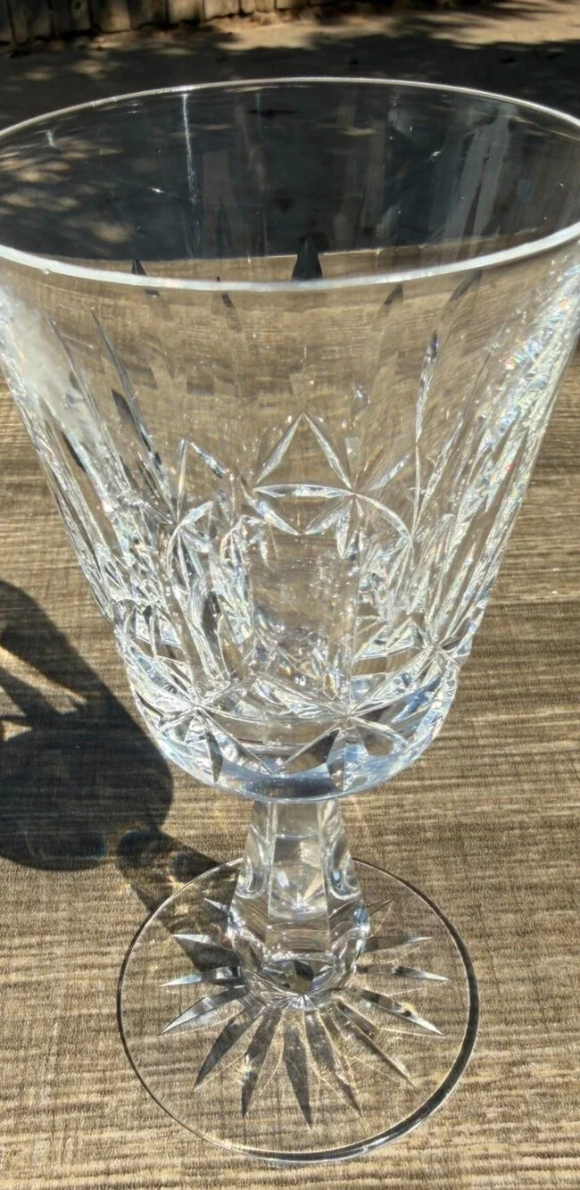 Waterford Rosslare Crystal Claret Wine Glasses 6” Set of 3 Signed Ireland